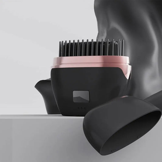 Portable Hair Straightener Brush - Rechargeable Cordless Hot Comb