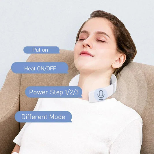 Electric Neck & Shoulder Massager - Portable Cervical Spine Relief Device with Heat Therapy