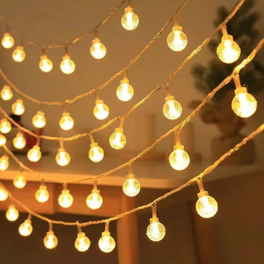LED Crystal Ball String Lights - Battery Powered Fairy Lights (1.5M-10M)