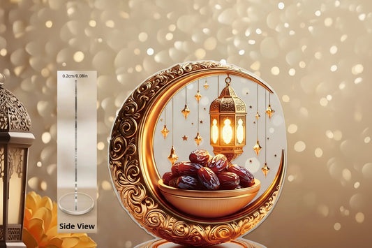 1pc Customized name 2D Printed Decorations Featuring Elegant Ramadan Lanterns