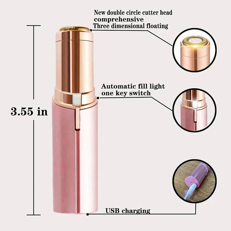 Painless Facial Hair Remover - USB Rechargeable Trimmer for Women