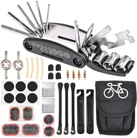 Bicycle & Motorcycle Repair Tool Kit - Complete Multi-Tool Set with Pump (EG)