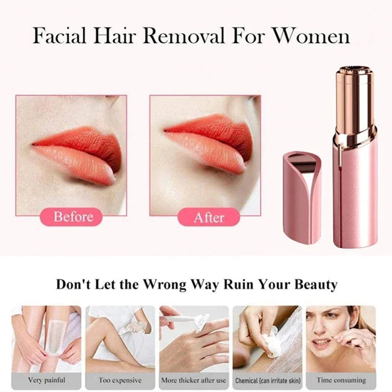 Painless Facial Hair Remover - USB Rechargeable Trimmer for Women