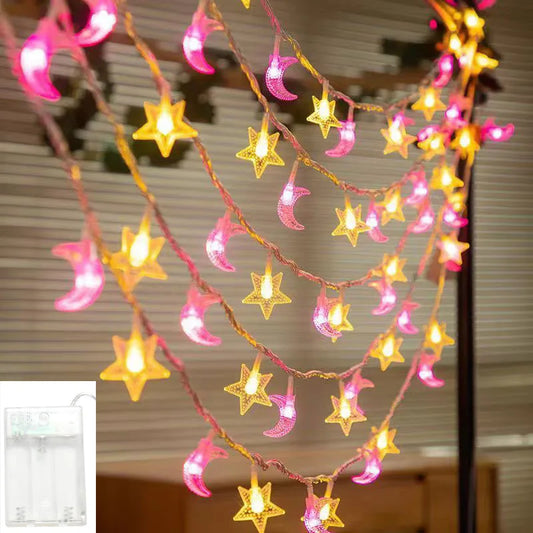 LED Star & Moon Ramadan Lights - 1.5M/3M/4.5M (EG, CA)