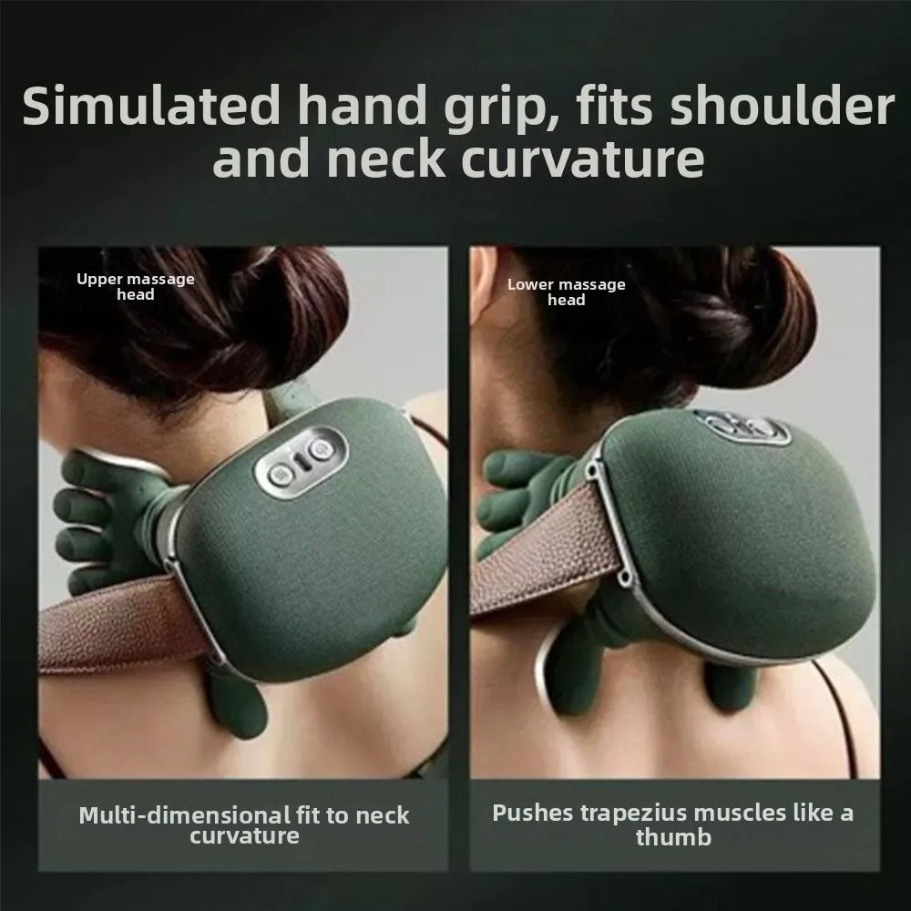 جهاز تدليك الرقبة رباعي الأبعاد - تخفيف آلام الأنسجة العميقة مع العلاج الحراري