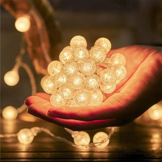 LED Crystal Ball String Lights - Battery Powered Fairy Lights (1.5M-10M)