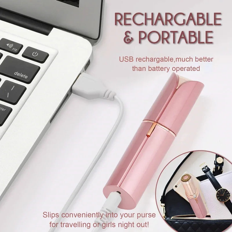 Painless Facial Hair Remover - USB Rechargeable Trimmer for Women